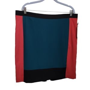 NEW Narciso Rodriguez for Design Nation teal & coral colorblock size 16